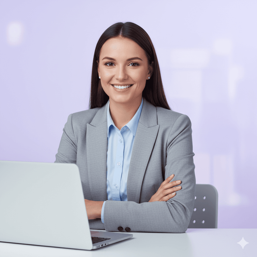 Professional using AI booking